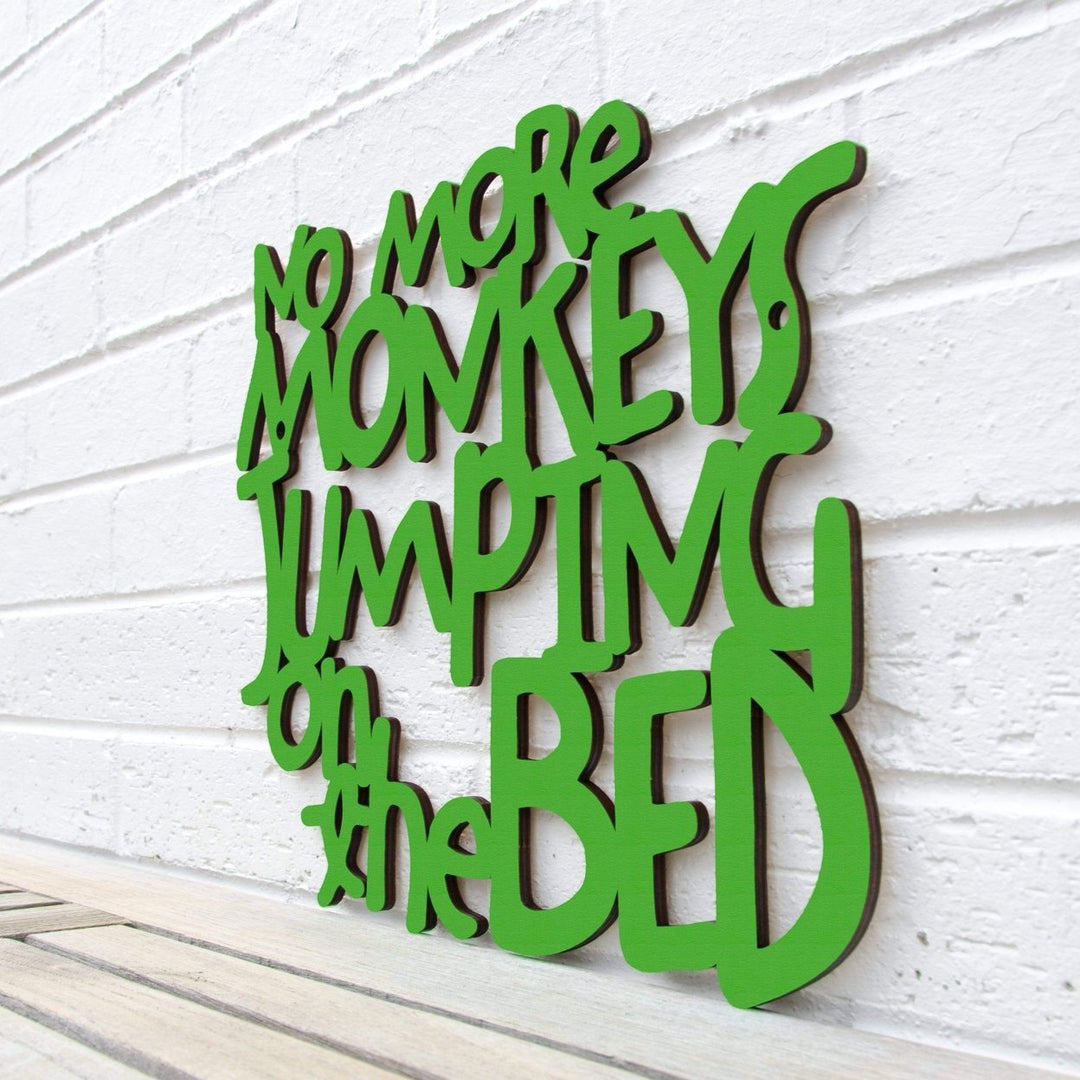 Spunky Fluff No More Monkeys Jumping on the Bed Decorative Wall Art 15 Colors Image 1