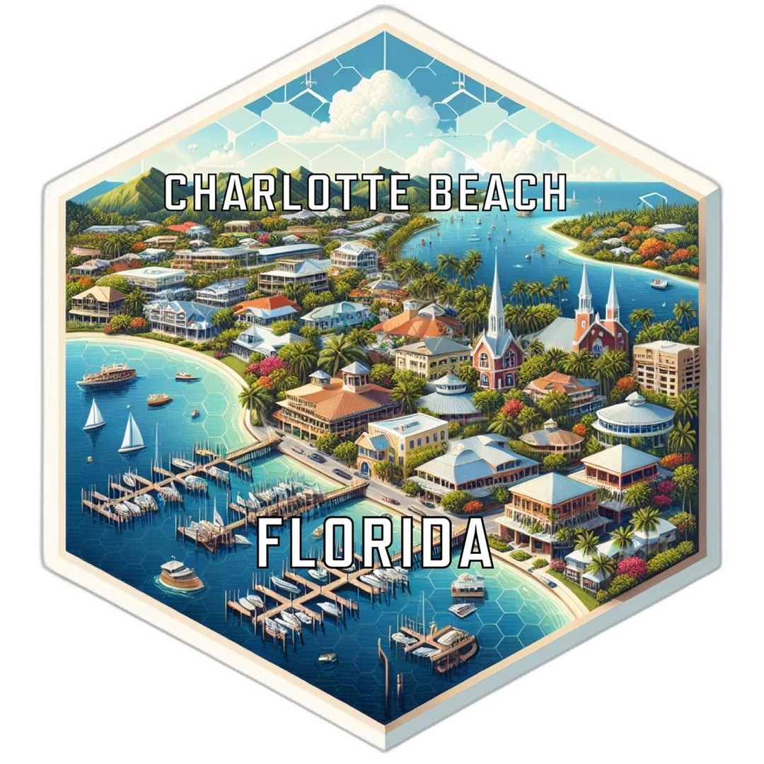 Charlotte Beach Florida Travel Destination Souvenir Vinyl Decal Sticker Image 1