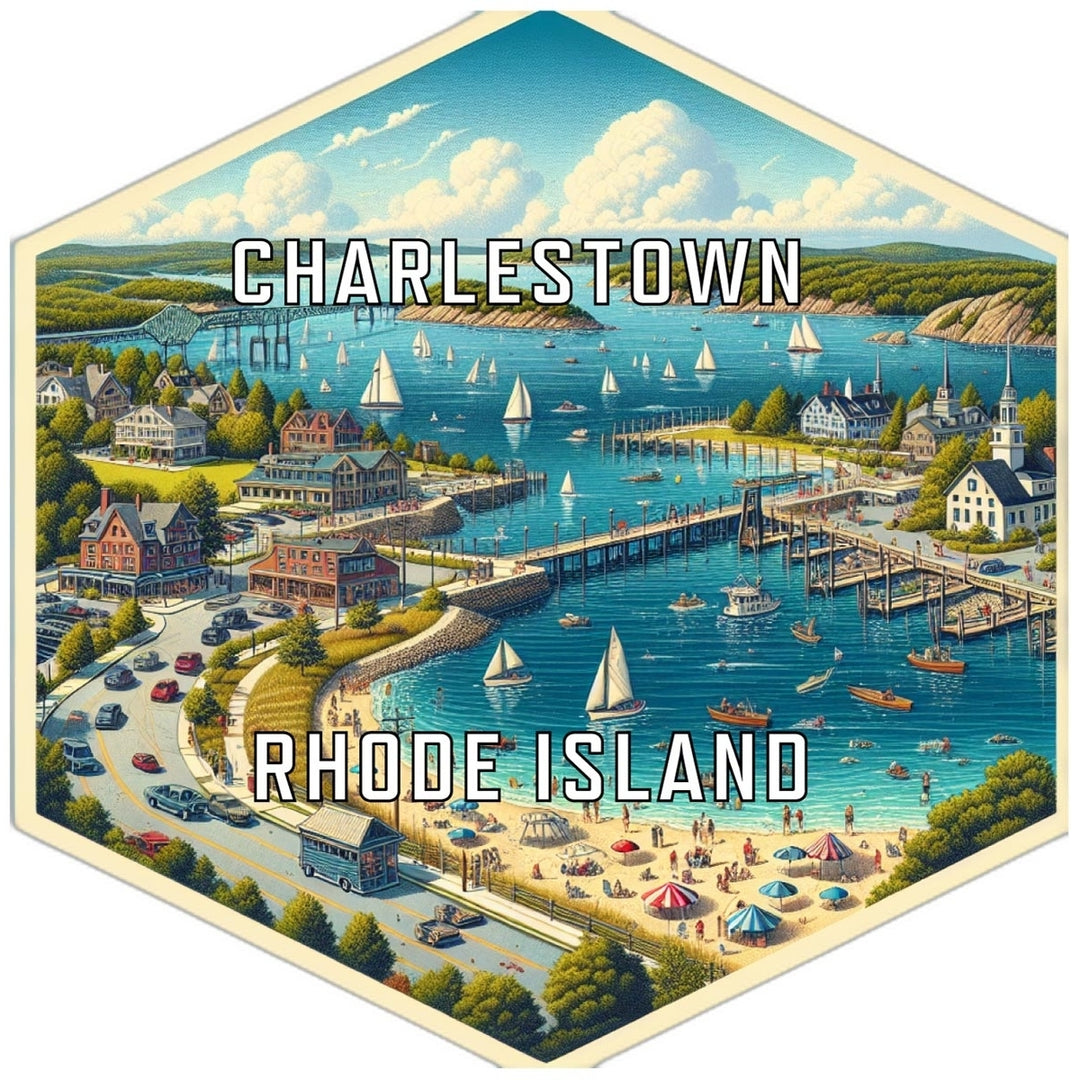 Charlestown Rhode Island Travel Destination Souvenir Vinyl Decal Sticker Image 1