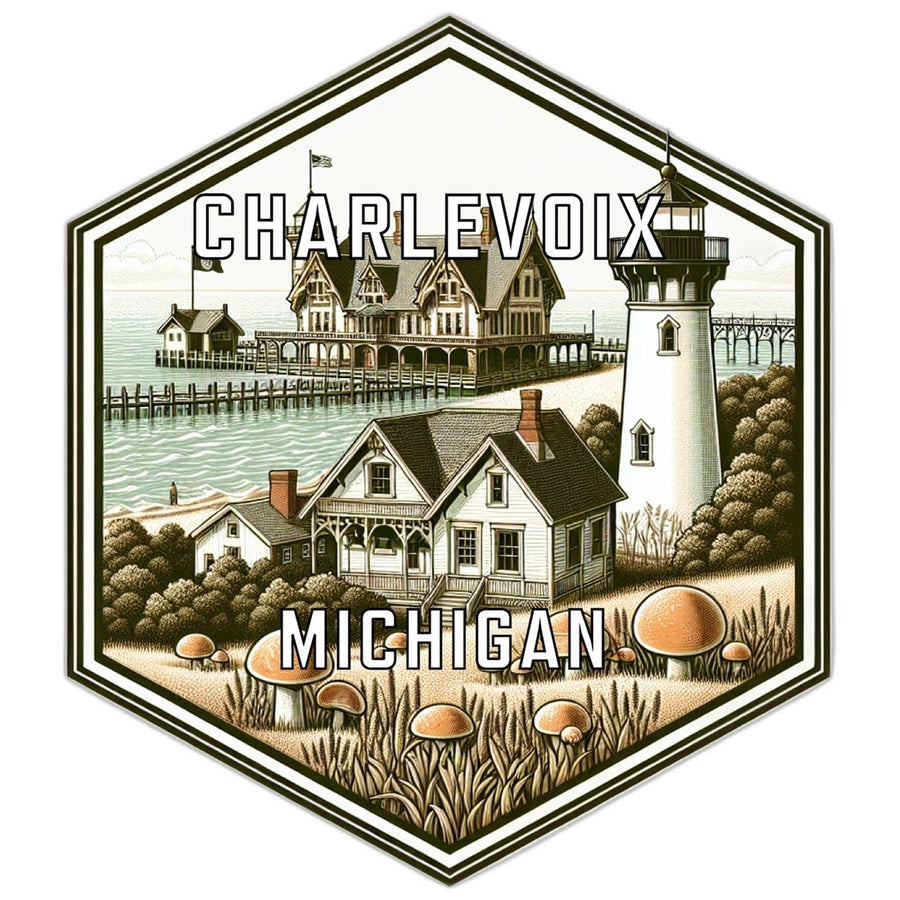 Charlevoix Michigan Travel Destination Souvenir Vinyl Decal Sticker Image 1