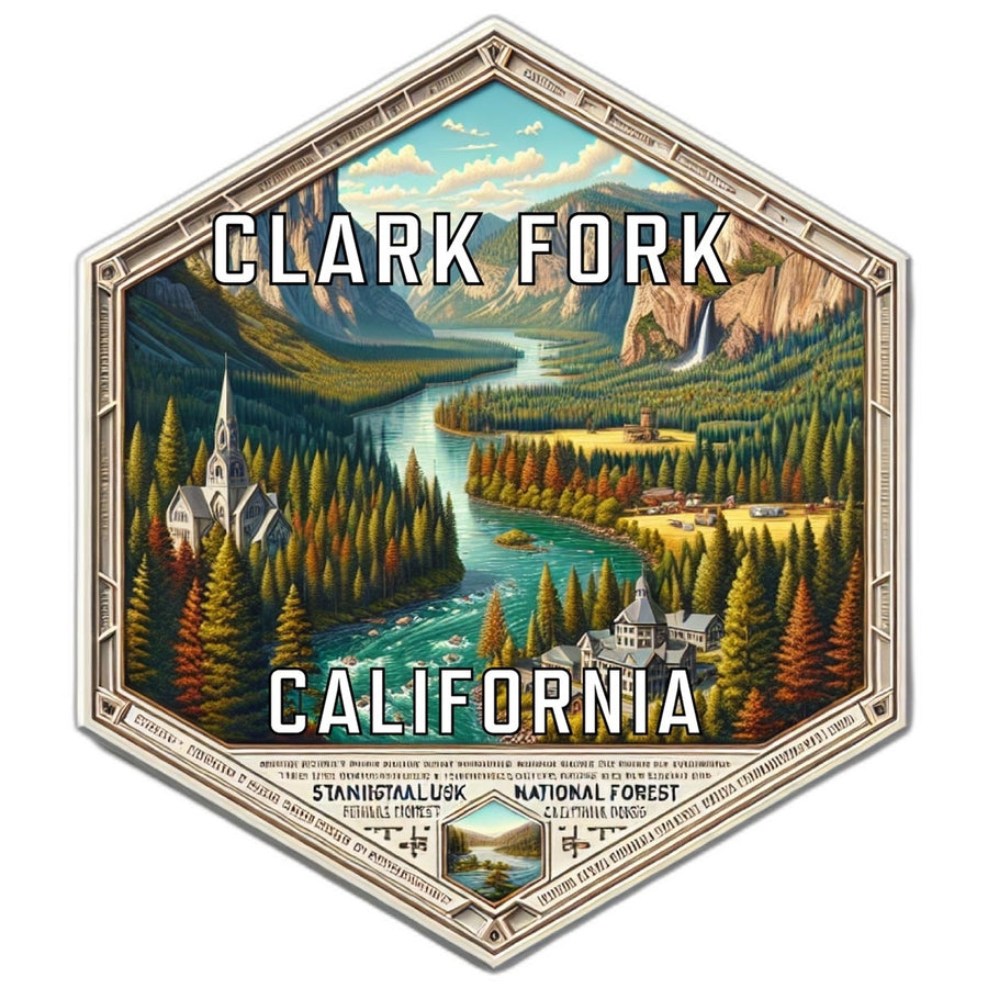 Clark Fork California Travel Destination Souvenir Vinyl Decal Sticker Image 1