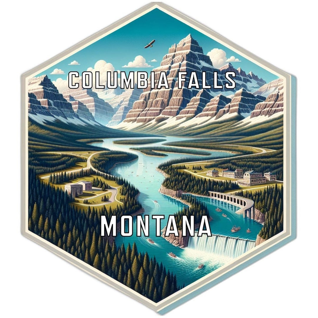 Columbia Falls Montana Travel Destination Souvenir Vinyl Decal Sticker Image 1