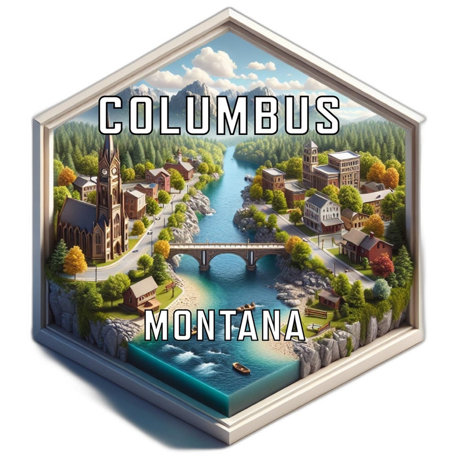 Columbus Montana Travel Destination Souvenir Vinyl Decal Sticker Image 1