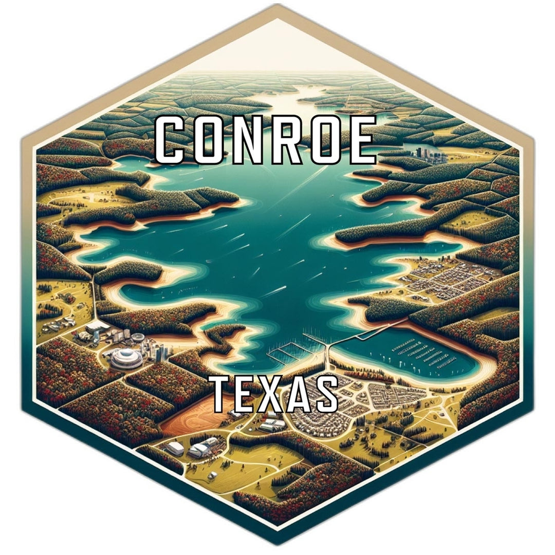 Conroe Texas Travel Destination Souvenir Vinyl Decal Sticker Image 1