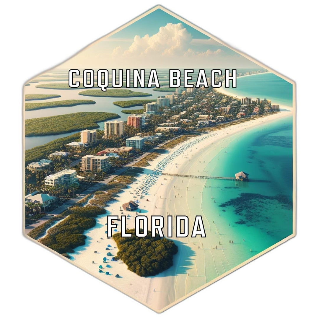 Coquina Beach Florida Travel Destination Souvenir Vinyl Decal Sticker Image 1