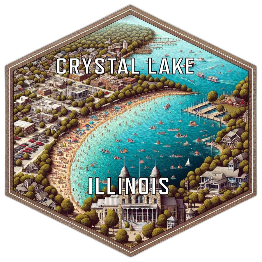 Crystal Lake Illinois Travel Destination Souvenir Vinyl Decal Sticker Image 1