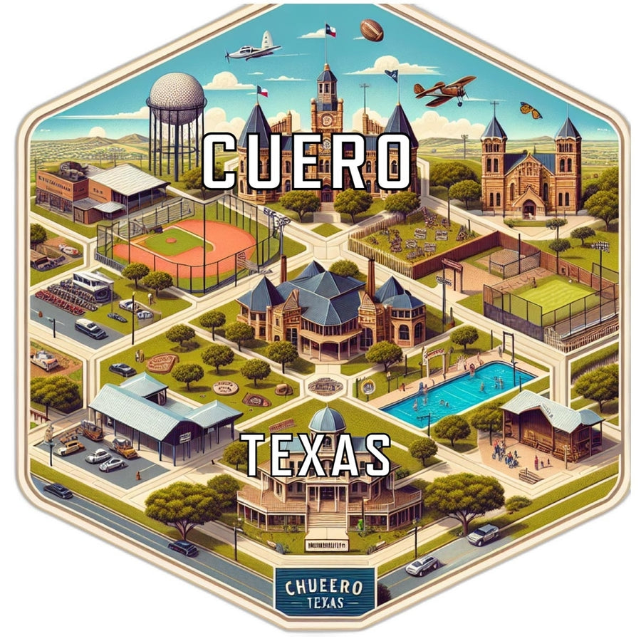 Cuero Texas Travel Destination Souvenir Vinyl Decal Sticker Image 1