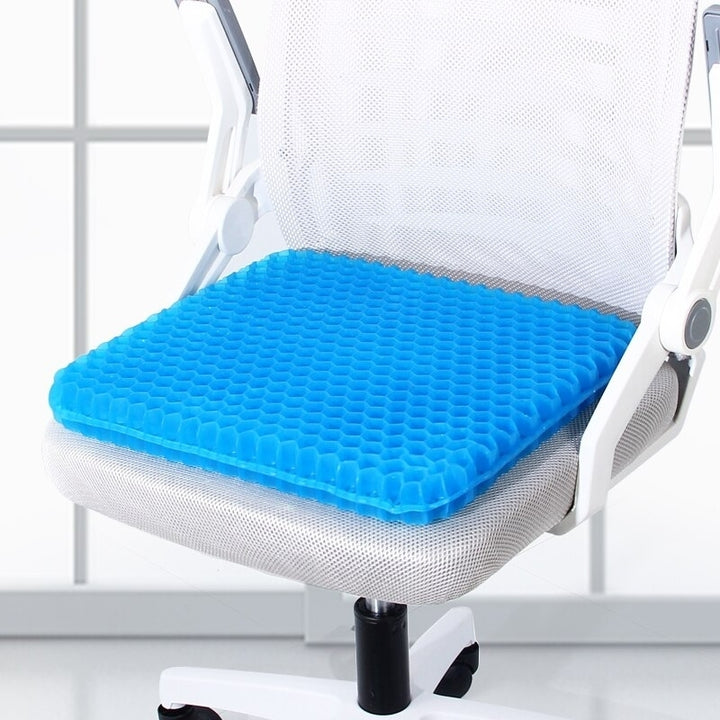 Gel Seat Cushion Summer Breathable Honeycomb Design For Pressure Relief Back Tailbone Pain - Home Office Wheelchair Image 1