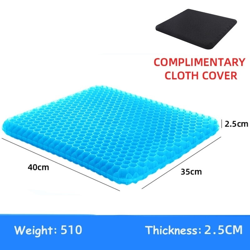 Gel Seat Cushion Summer Breathable Honeycomb Design For Pressure Relief Back Tailbone Pain - Home Office Wheelchair Image 6