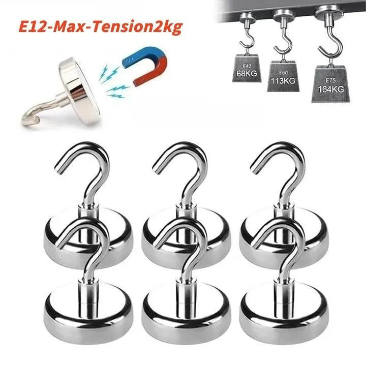 10PCS Strong Magnetic Hooks  Multi-Purpose Storage for Home, Kitchen, and Bathroom Image 7