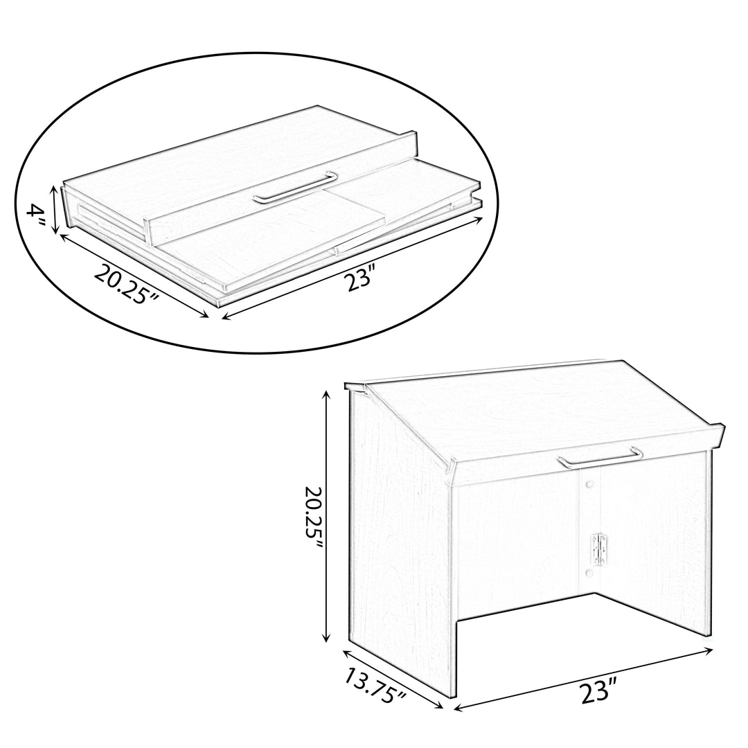 Foldable Portable Podium 22" for Church School Office Home Durable Wood Image 3