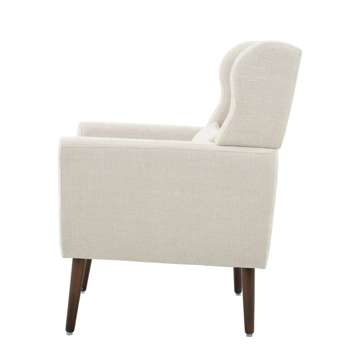 Modern Accent Chair Upholstered Foam Filled Comfy Reading Chair Mid Century Chenille Fabric Lounge Armchair for Living Image 12