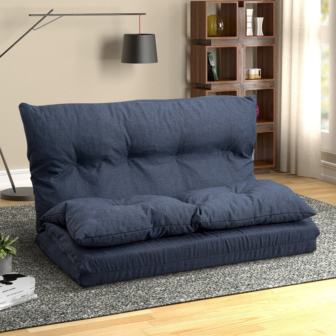 Floor Couch Sofa Fabric Folding Chaise Lounge Bed for Living Room Bedroom Adjustable Seating Image 1