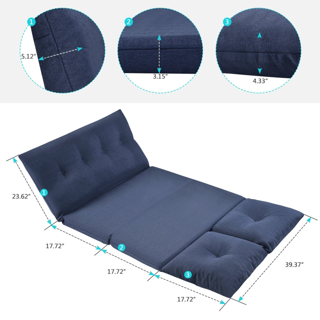 Floor Couch Sofa Fabric Folding Chaise Lounge Bed for Living Room Bedroom Adjustable Seating Image 6