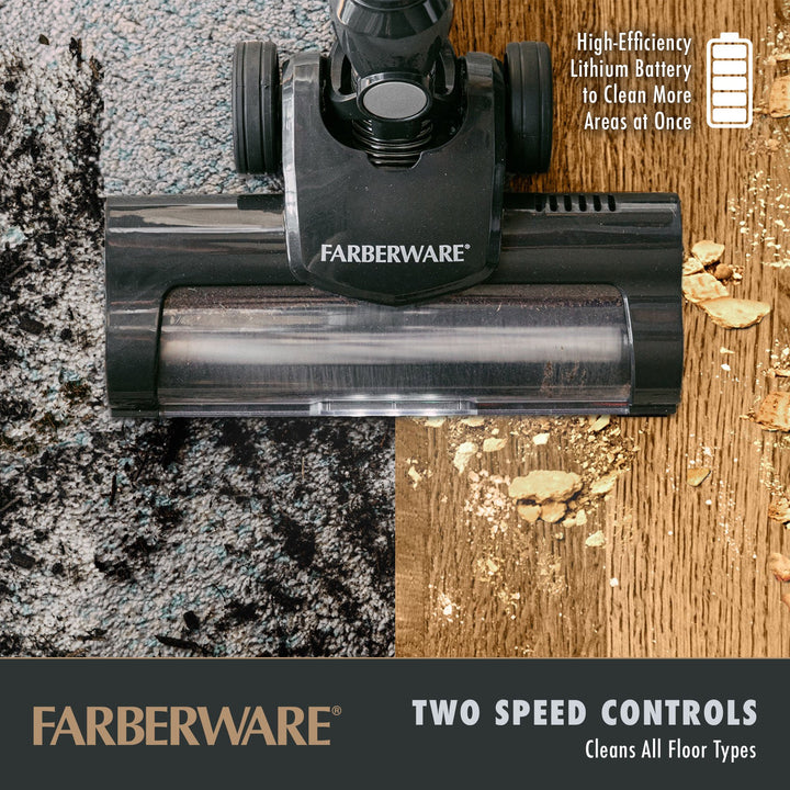 Farberware Cordless Pro Stick Vacuum Cleaner, Powerful Suction with 2 Speeds for Carpet and Hard Floors, Converts to Image 3