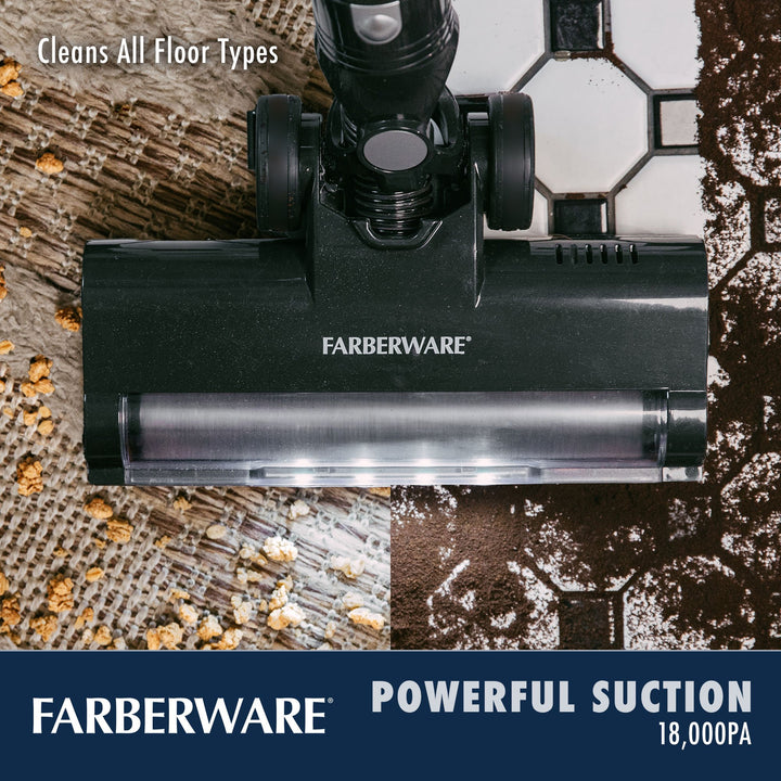 Farberware Classic Stick Vacuum Cleaner, Powerful Suction and Lighted Motor Brush for Carpet and Hard Floors, Converts Image 4