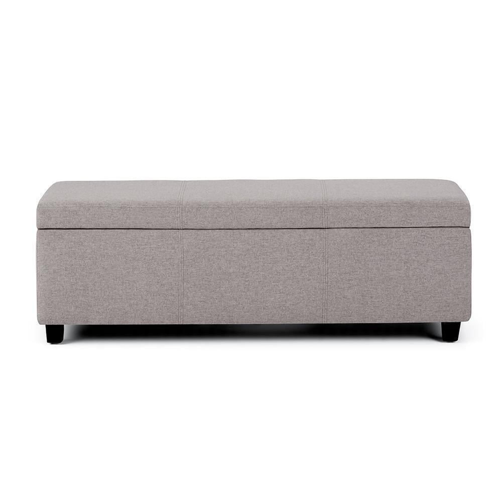 Avalon Storage Ottoman Linen 48 Inch Large Rectangular Bench Furniture Image 1