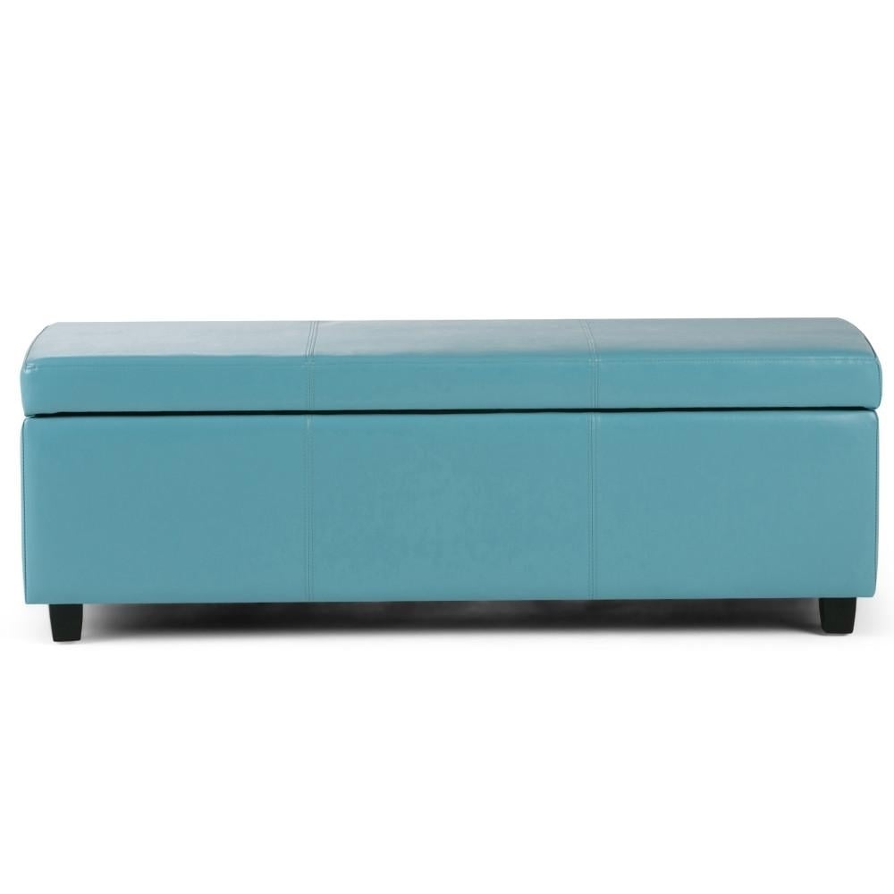 Avalon Storage Ottoman Vegan Leather 48 Inch Large Rectangular Multi-Functional Image 3