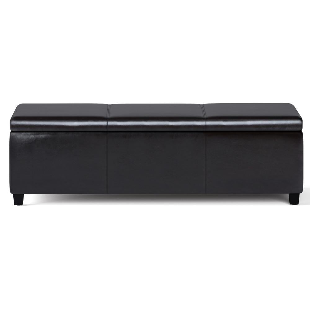 Avalon Storage Ottoman Vegan Leather 48 Inch Large Rectangular Multi-Functional Image 5