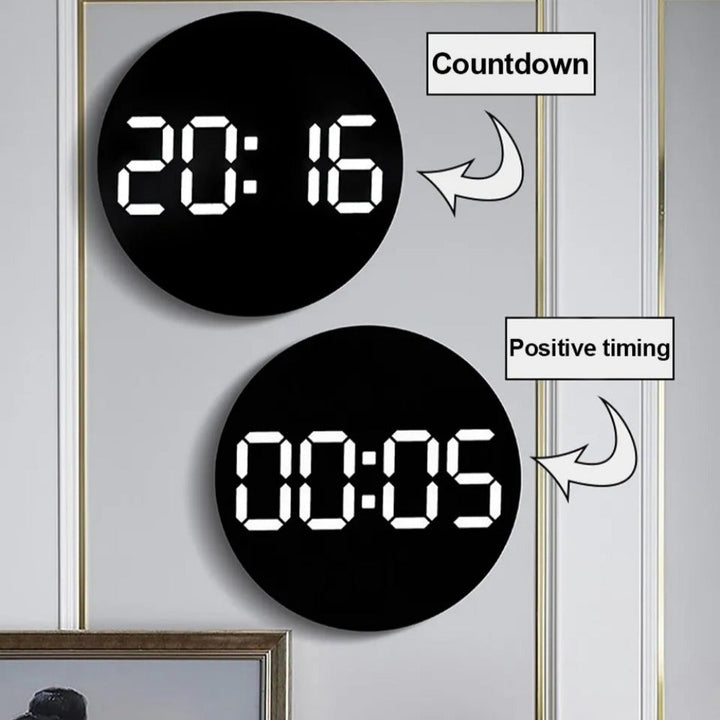 10-Inch LED Digital Wall Clock with Remote, Auto Dimming, Alarm, Temperature, Humidity, Date, Week Display for Home, Image 9