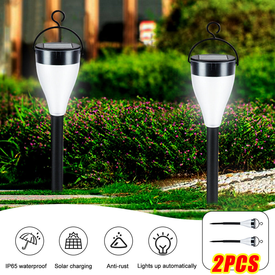 12PCS Solar Lights Outdoor Pathway Garden Stainless Steel LED Lights Waterproof Landscape Lighting Lawn Patio Yard Image 8