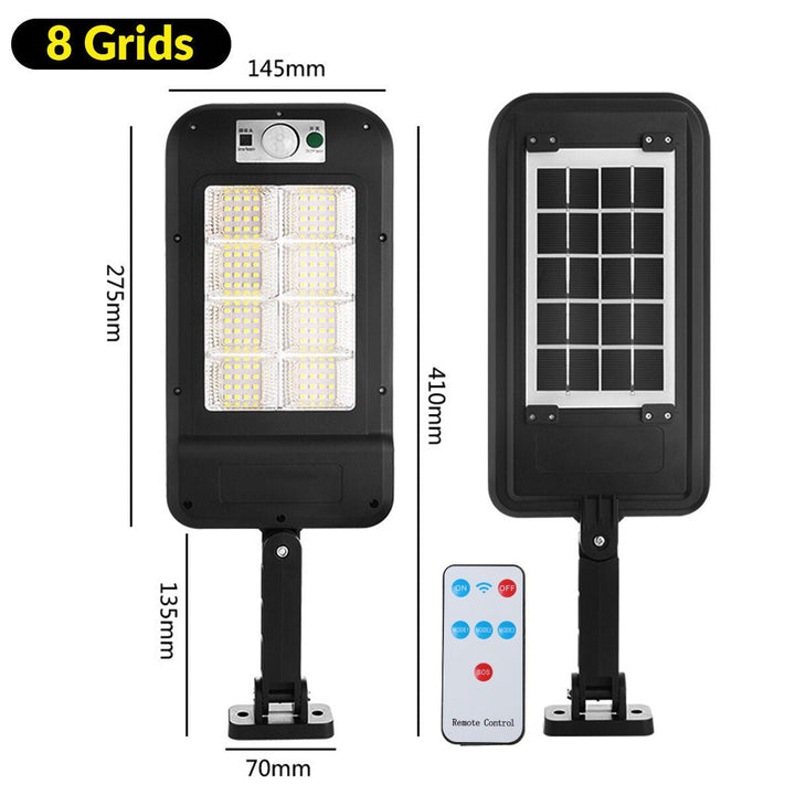 128LED Light Rechargeable Solar Power Street Light Human Body Induction Rural Remote Control Solar Street Lights Image 12