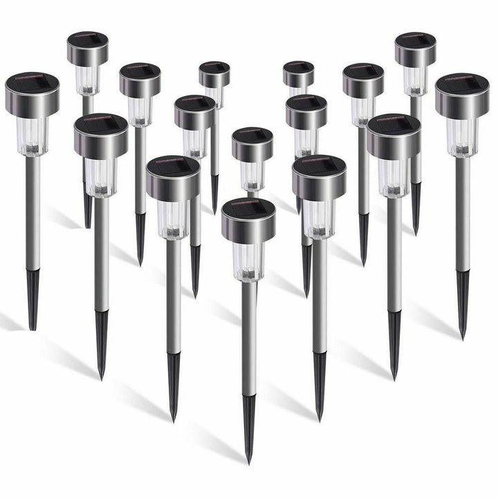 16pcs LED Solar Stainless Steel Lawn Lamps Garden Outdoor Landscape Path Light Image 1