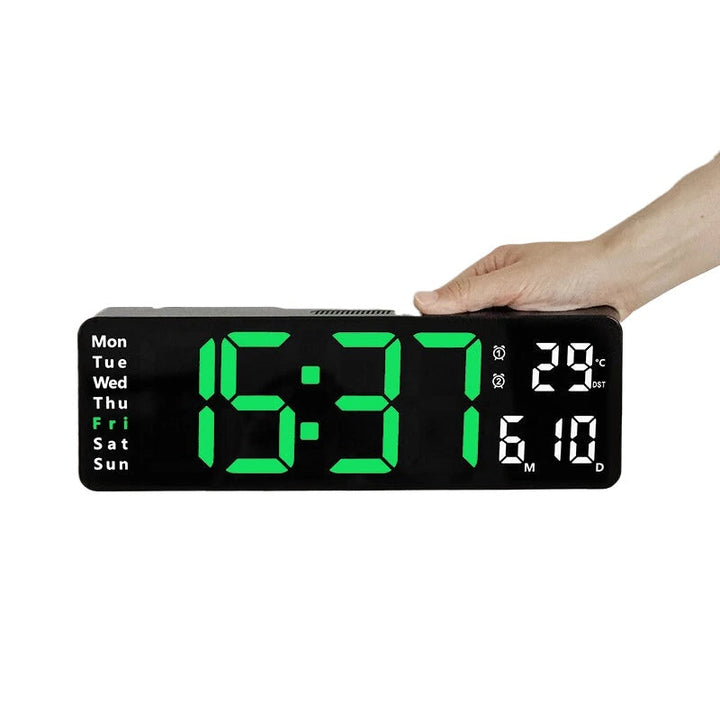 13-Inch LED Digital Wall Clock with Remote, Auto Brightness, Temperature, Date, Week Display - Ideal for Home, Office, Image 2