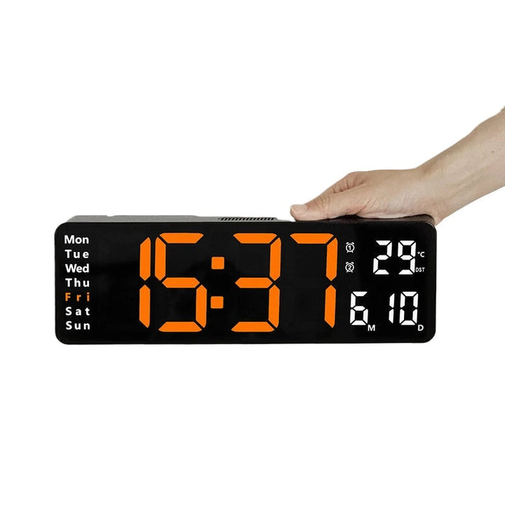 13-Inch LED Digital Wall Clock with Remote, Auto Brightness, Temperature, Date, Week Display - Ideal for Home, Office, Image 3