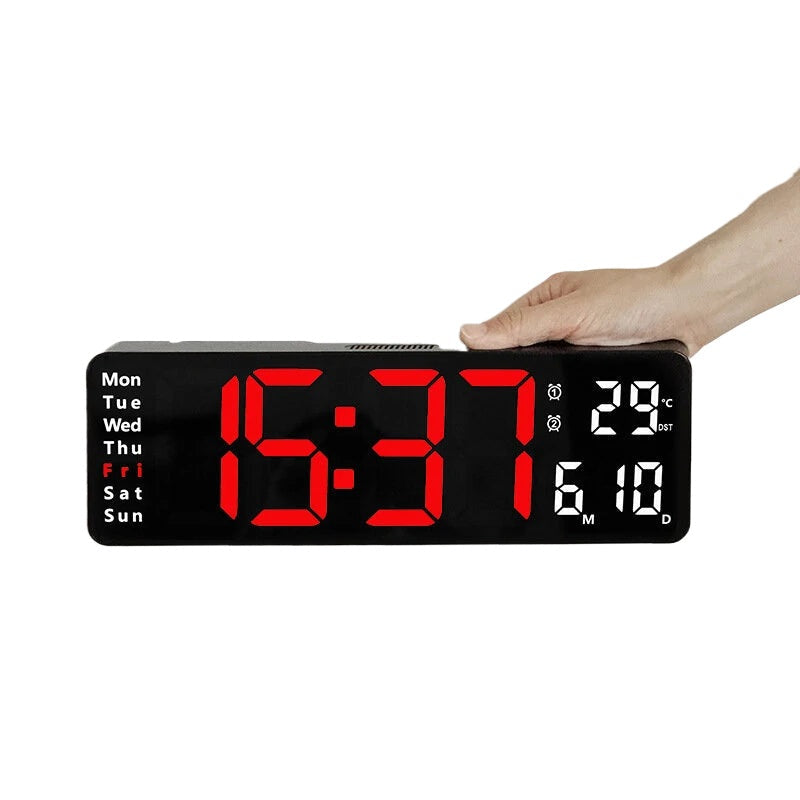 13-Inch LED Digital Wall Clock with Remote, Auto Brightness, Temperature, Date, Week Display - Ideal for Home, Office, Image 4