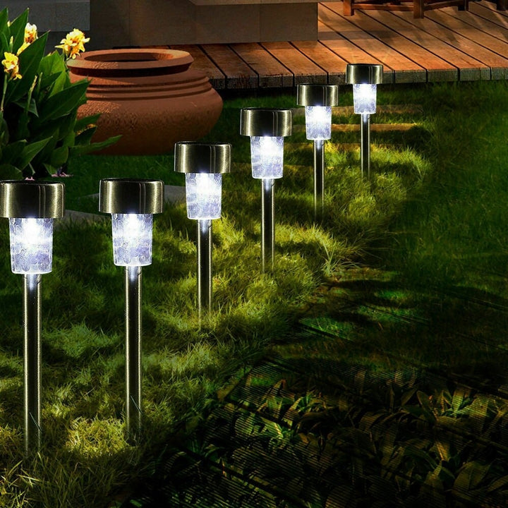 16pcs LED Solar Stainless Steel Lawn Lamps Garden Outdoor Landscape Path Light Image 9