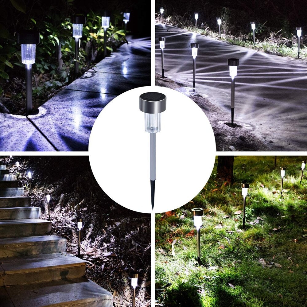 16pcs LED Solar Stainless Steel Lawn Lamps Garden Outdoor Landscape Path Light Image 10