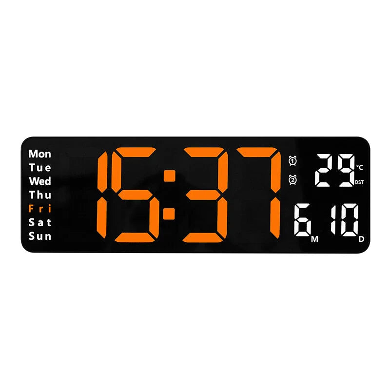 13-Inch LED Digital Wall Clock with Remote, Auto Brightness, Temperature, Date, Week Display - Ideal for Home, Office, Image 10