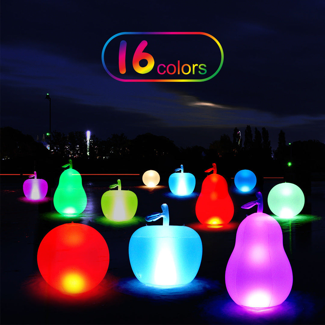 16 Color LED PVC Inflatable Ball/Avocado/Apple Shape Landscape Light Hanging Gargen Light Remote Control Waterproof Pool Image 3