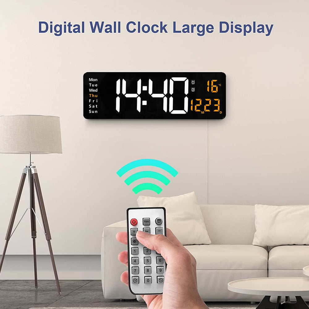 16-Inch LED Digital Wall Clock with Remote, Auto Brightness, Temperature, Date, Week Display - Ideal for Home, Office, Image 11