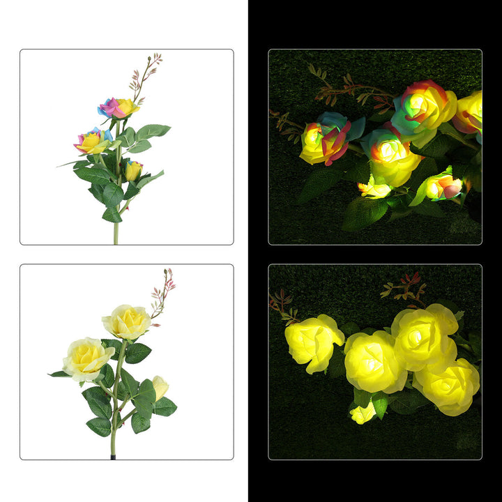 1PC/2PCS LED Solar Lawn Light Simulation Flower Lamp Discoloration Ball-flower Outdoor Yard Lighting Image 2