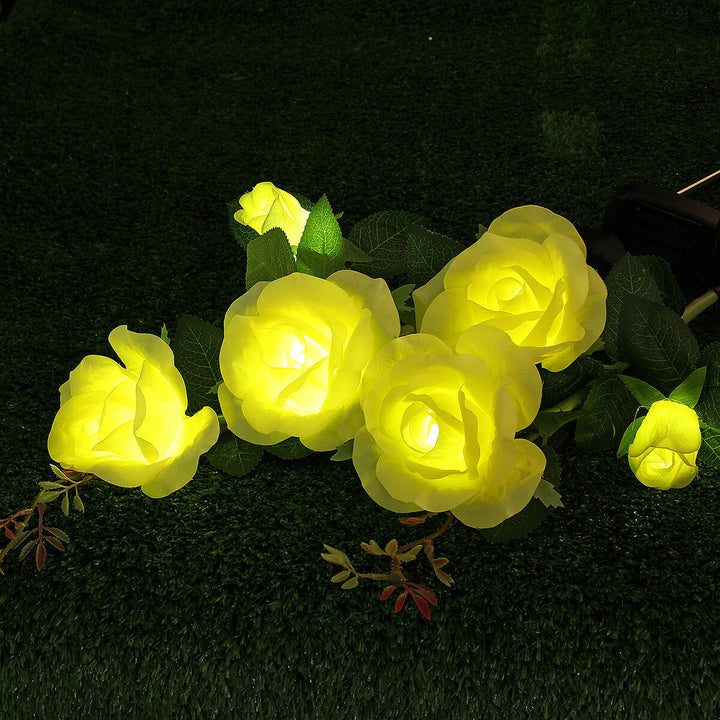 1PC/2PCS LED Solar Lawn Light Simulation Flower Lamp Discoloration Ball-flower Outdoor Yard Lighting Image 7