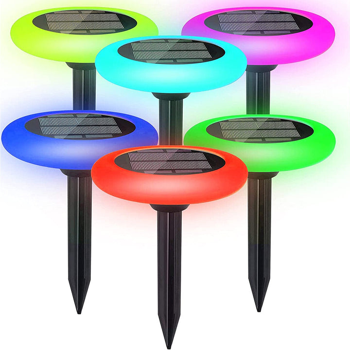 2/4 Pcs LED Solar Powered Ground Lawn Light RGB Floor Decking Garden Pathway Outdoor Yard Lamp Waterproof Image 1