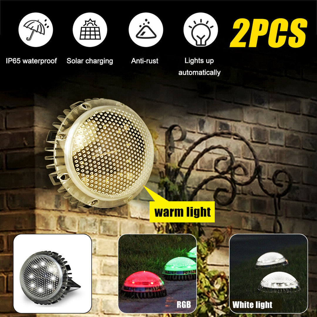 2PCS Auto Sensing LED Solar Ball Light Garden Outdoor Patio Lawn Path Lamp For Image 2