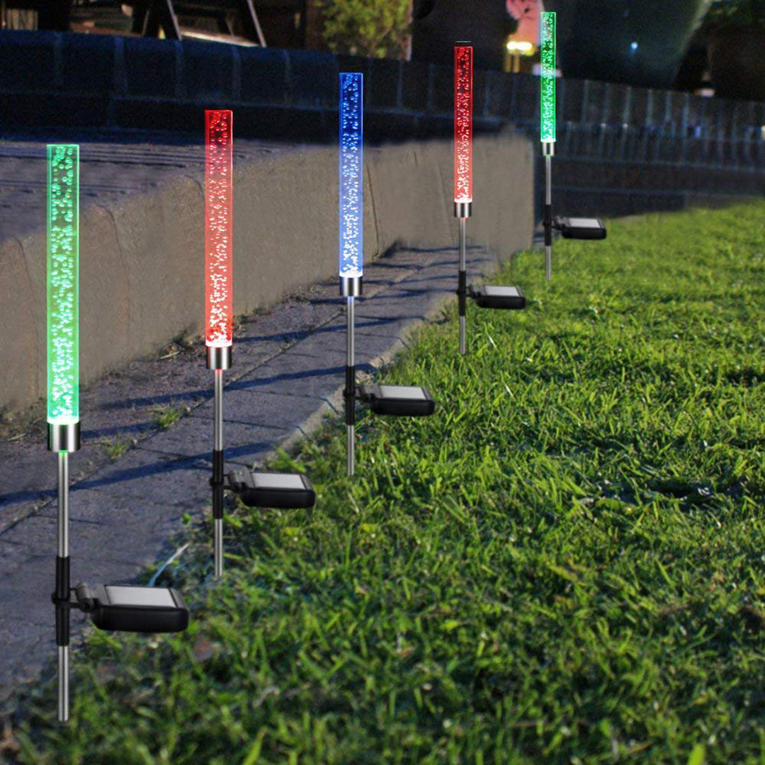 2Pcs Bubble LED Stick Light Solar Powered Garden Lawn Landscape Path Lamp Decorations Image 8