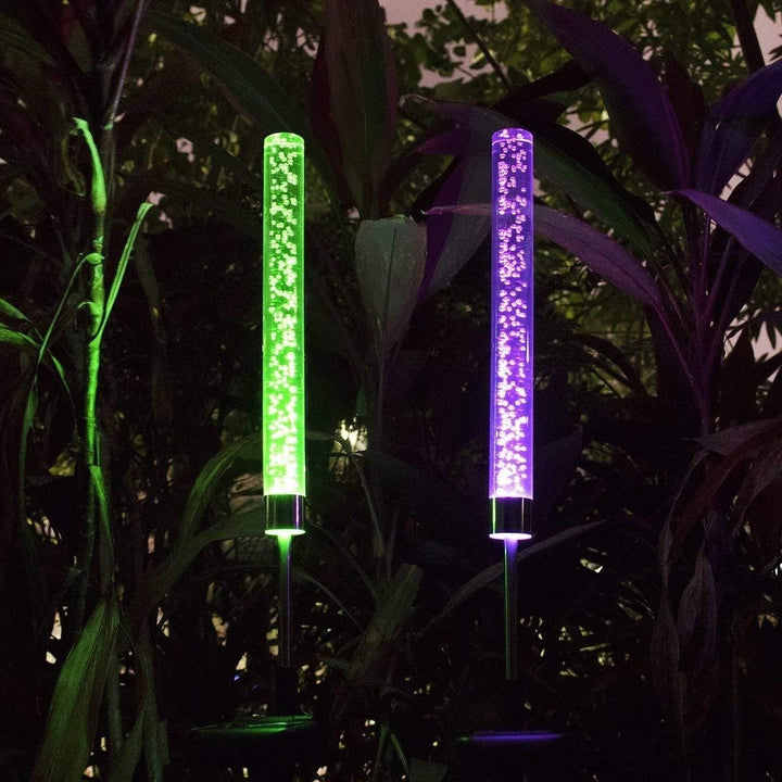 2Pcs Bubble LED Stick Light Solar Powered Garden Lawn Landscape Path Lamp Decorations Image 9