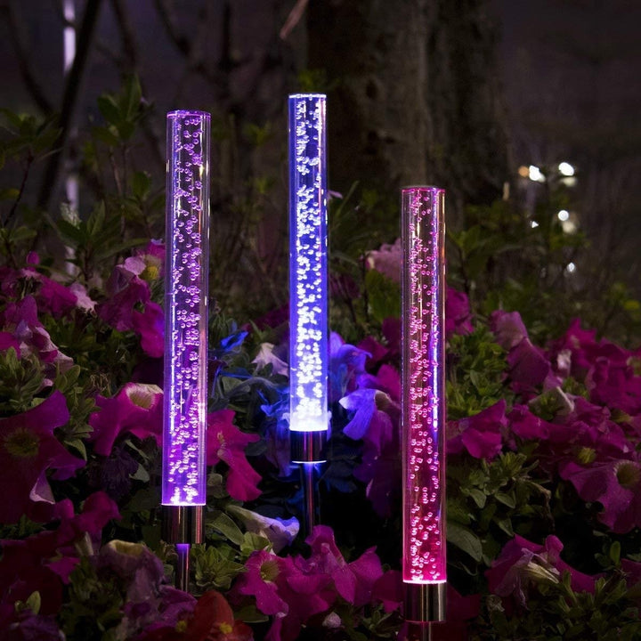 2Pcs Bubble LED Stick Light Solar Powered Garden Lawn Landscape Path Lamp Decorations Image 10