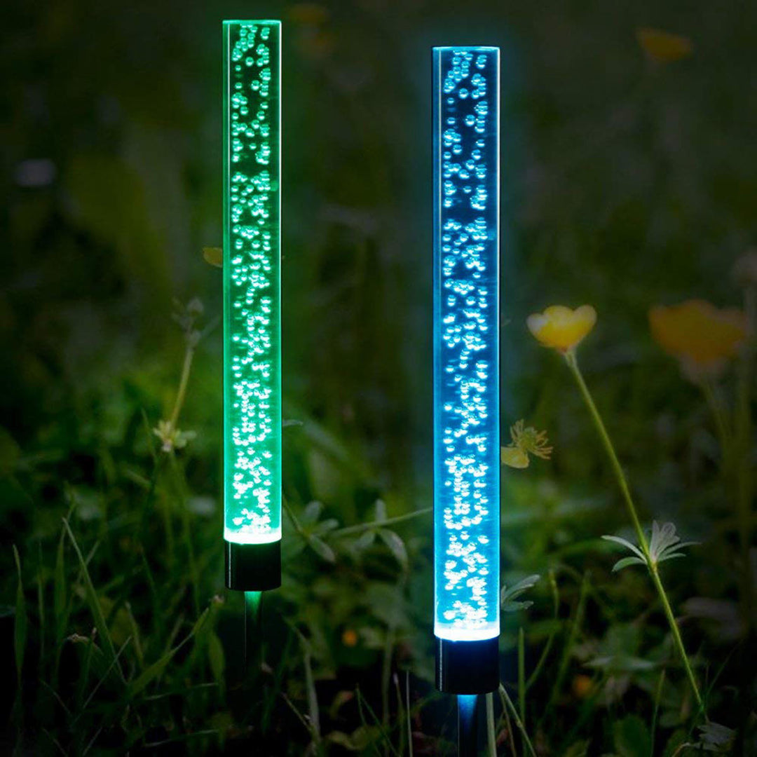 2Pcs Bubble LED Stick Light Solar Powered Garden Lawn Landscape Path Lamp Decorations Image 12