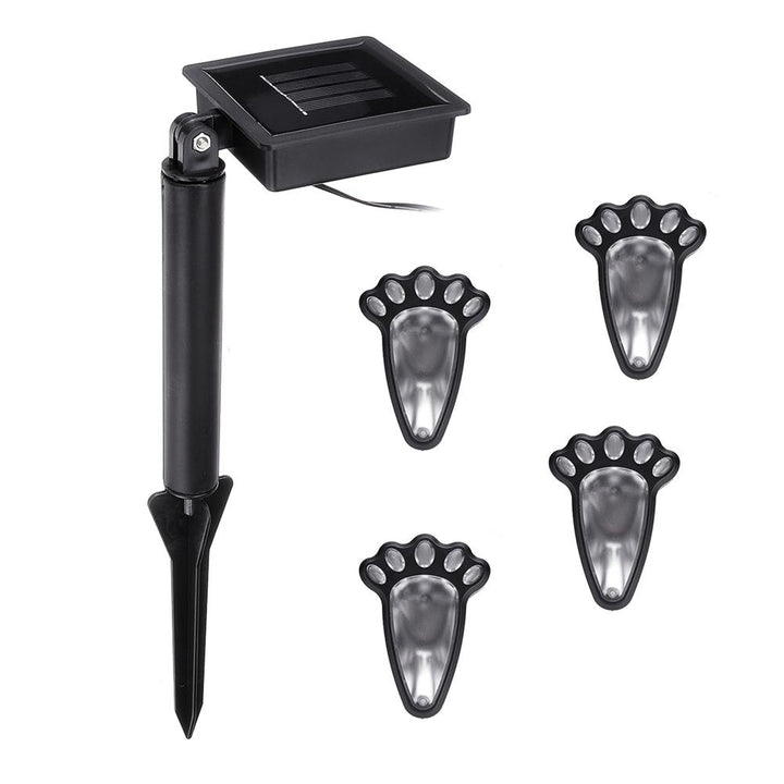 4 In1 Solar Powered LED Dog Paw Print Lights Garden Outdoor Lawn Yard Path Lamp Image 1