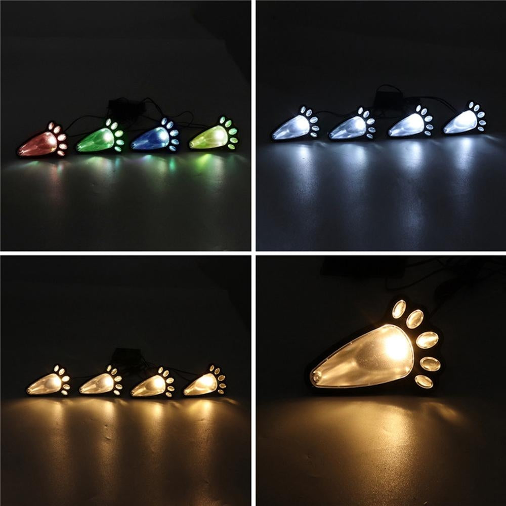 4 In1 Solar Powered LED Dog Paw Print Lights Garden Outdoor Lawn Yard Path Lamp Image 2