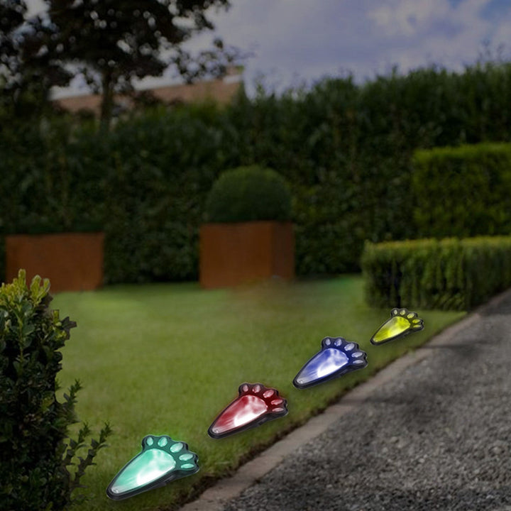 4 In1 Solar Powered LED Dog Paw Print Lights Garden Outdoor Lawn Yard Path Lamp Image 9