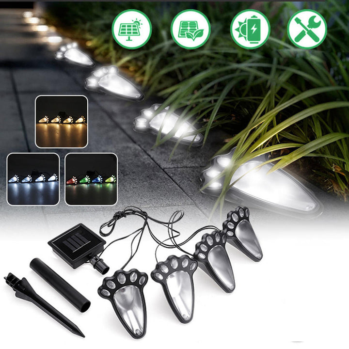 4 In1 Solar Powered LED Dog Paw Print Lights Garden Outdoor Lawn Yard Path Lamp Image 10