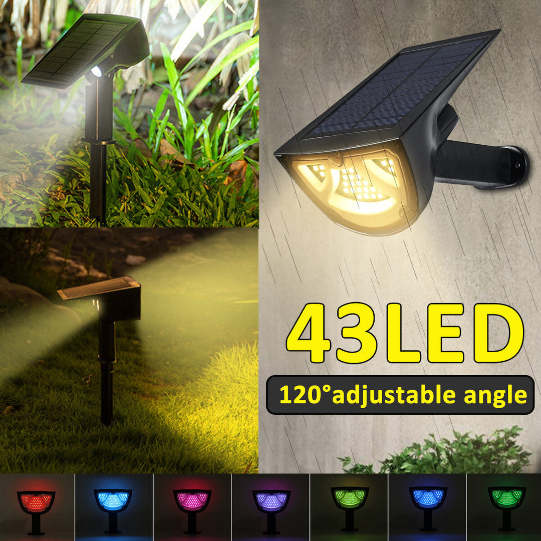 43LED Solar Landscape Light Front Rear Light Up RGB Waterproof Garden Decor Lamp Image 3