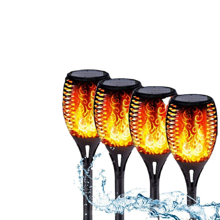 4Pcs 51CM 12LED Solar Flame Lawn Light Warm White Waterproof Outdoor Garden Fire Torch Lamp Image 1