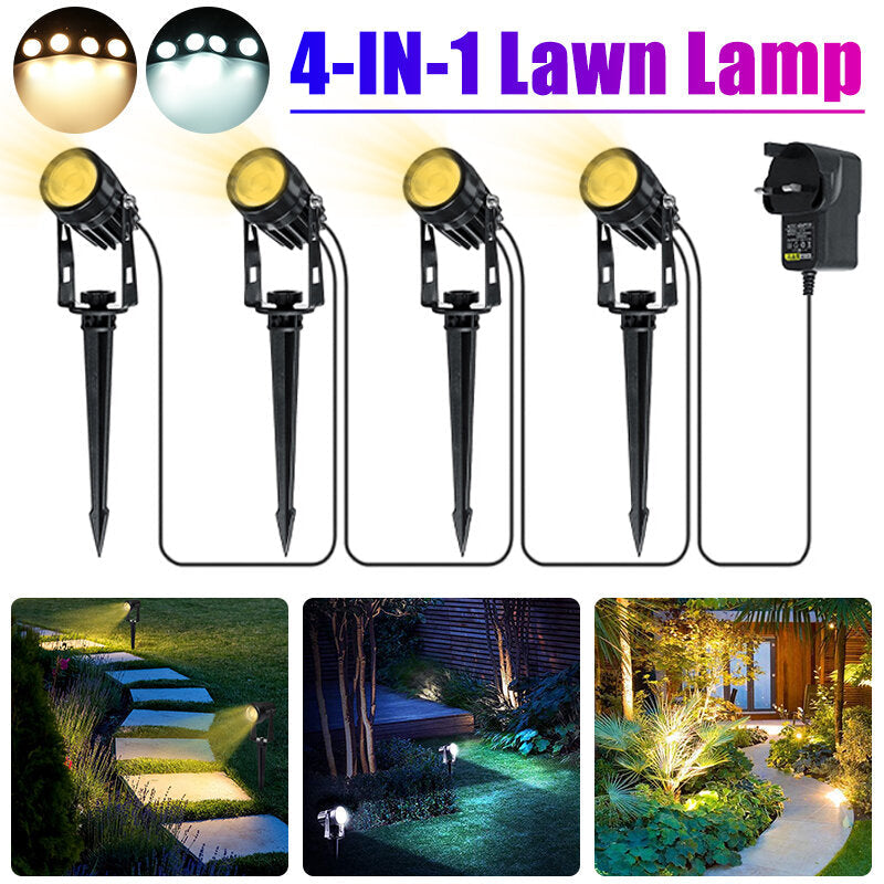 4Pcs LED Lawn Light Outdoor Garden Pathway Spotlights Landscape Lamp Waterproof Image 9